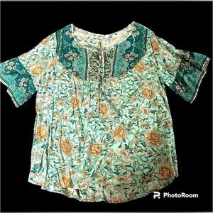 size XL floral bohemian blouse